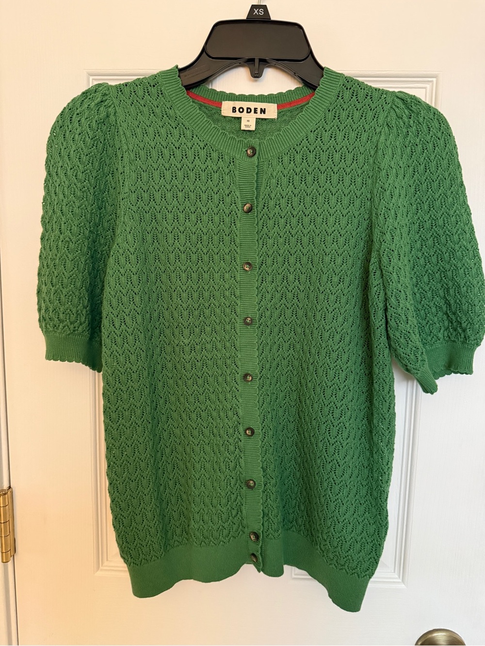 Boden Dot Pointelle Cardigan XS Iguana Green - Picture 7 of 9